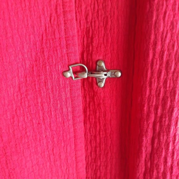 Dialogue Lined Trench Coat Women Medium Red Clasp Closure Lined Pockets - Picture 5 of 14